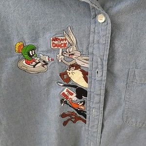 Disney character button down Jean shirt